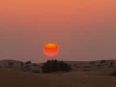 La puesta de sol sobre las dunas