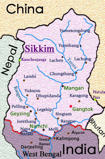 mapa de Sikkim